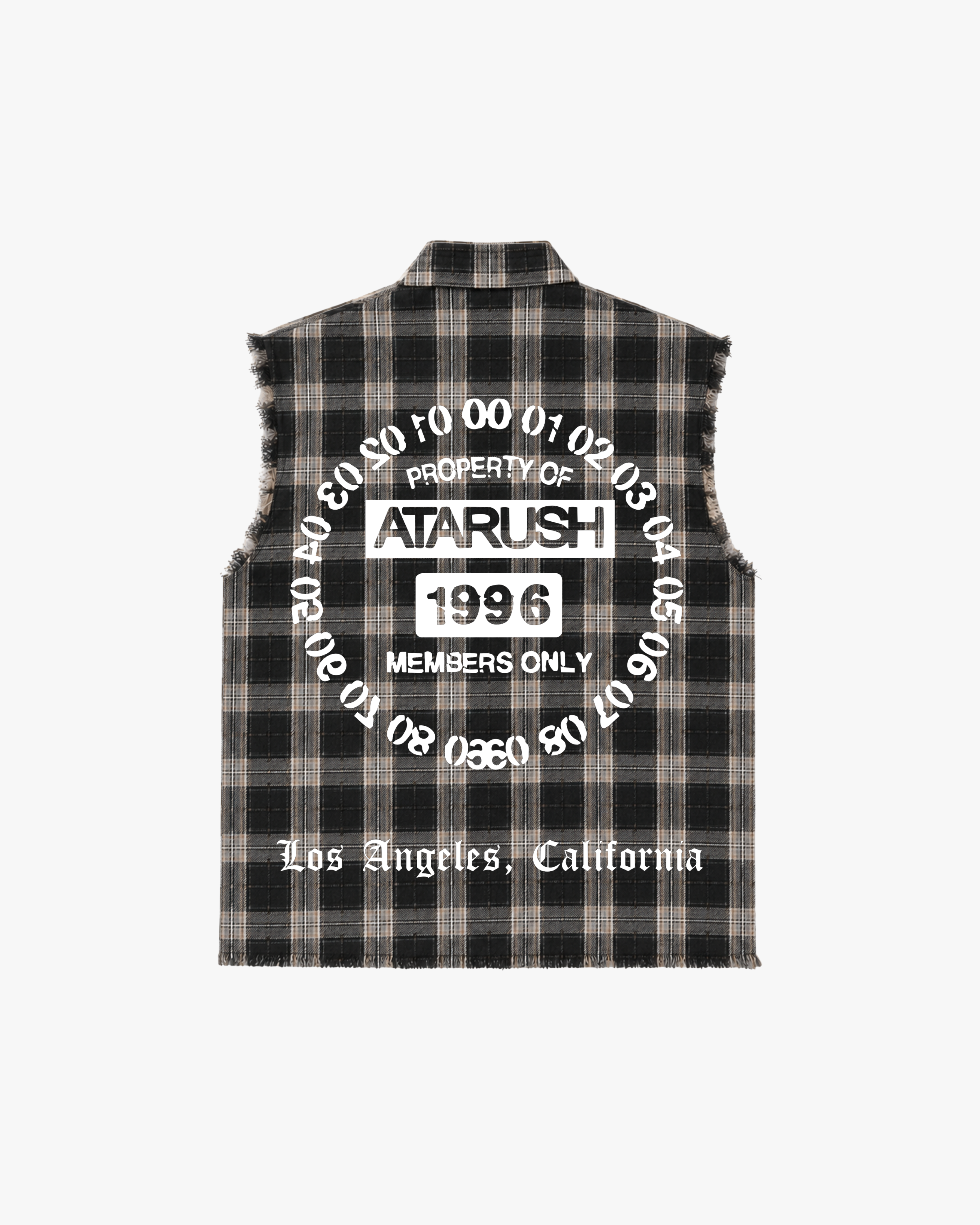 ATARUSH black flannel, back — Property of ATARUSH 1996 Members Only seal