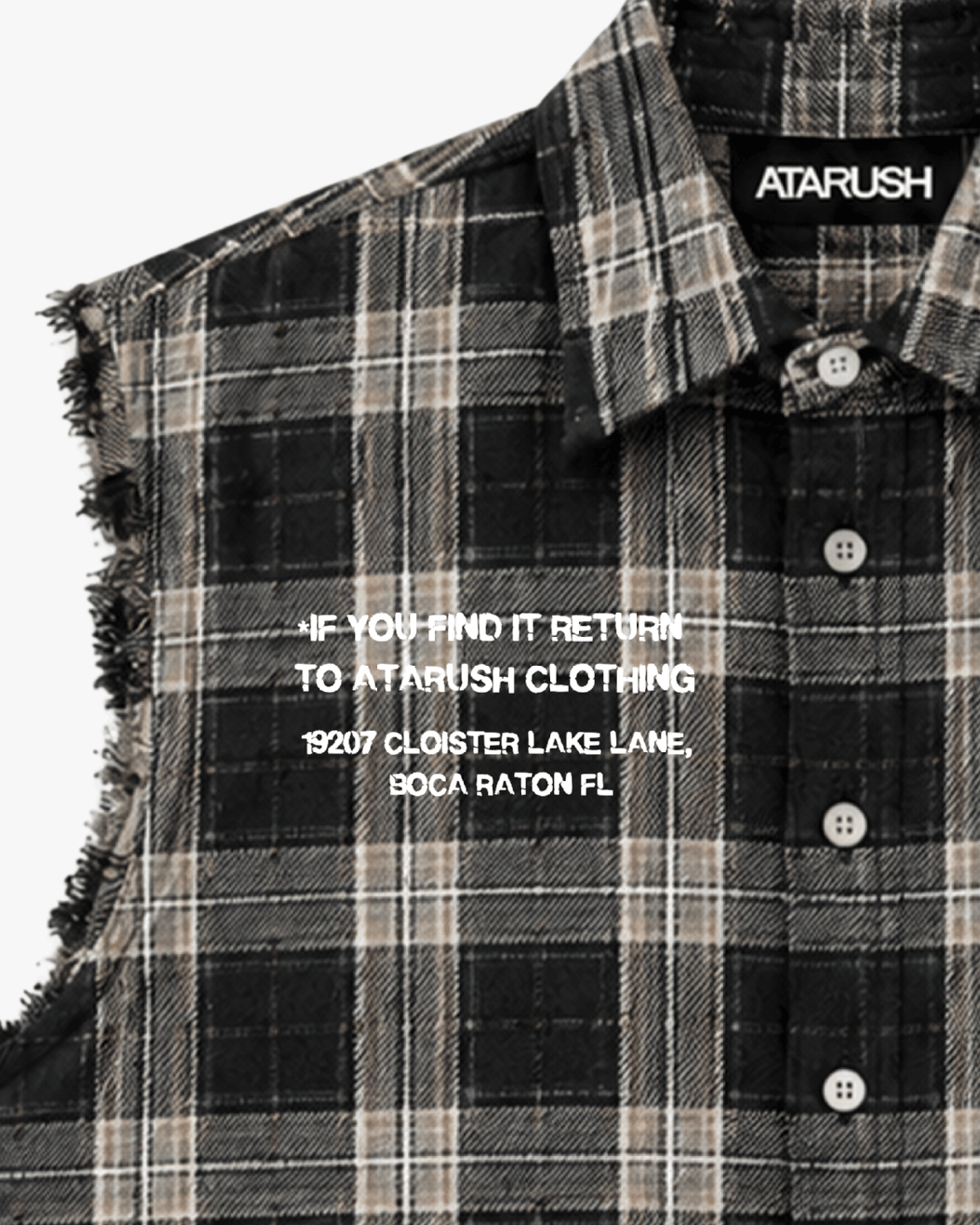Members Only Sleeveless Flannel — Black