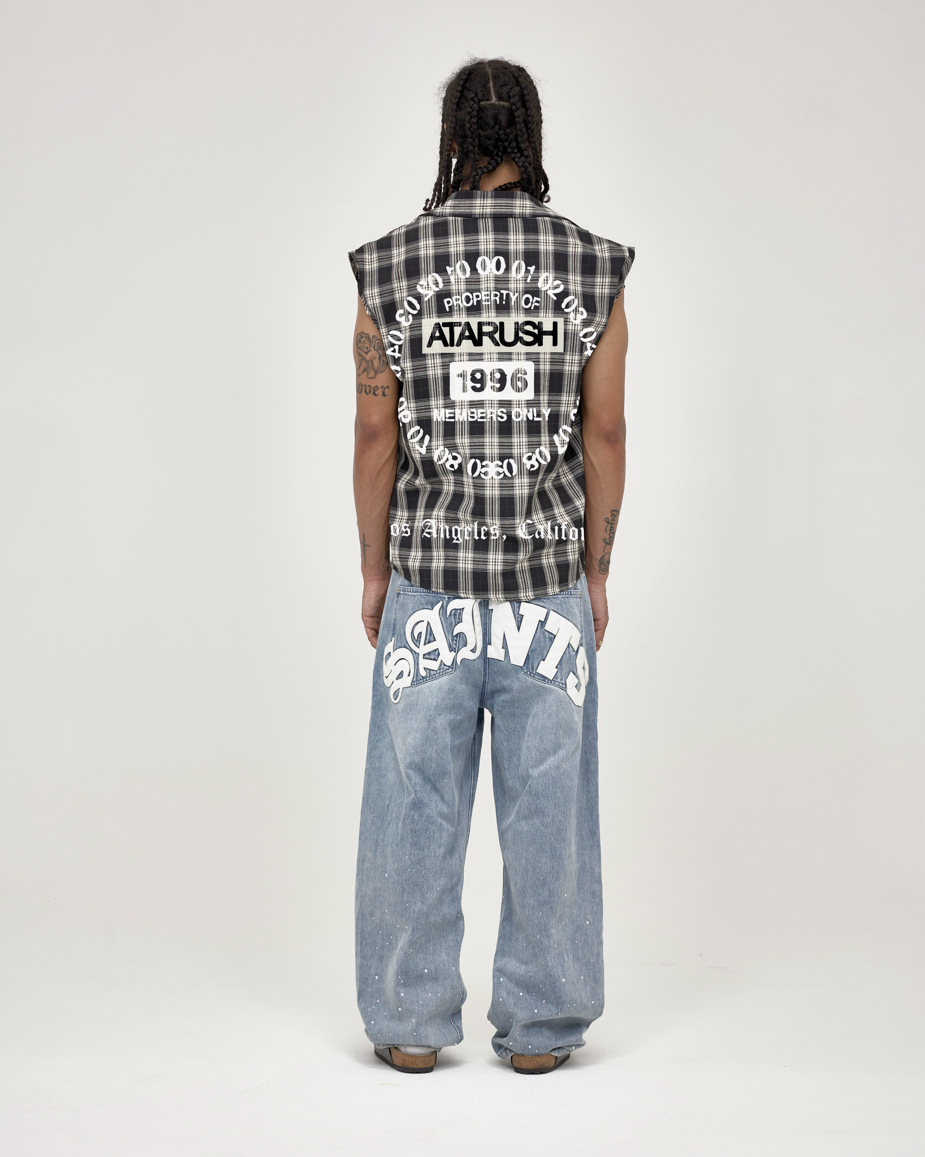 Members Only Sleeveless Flannel — Black