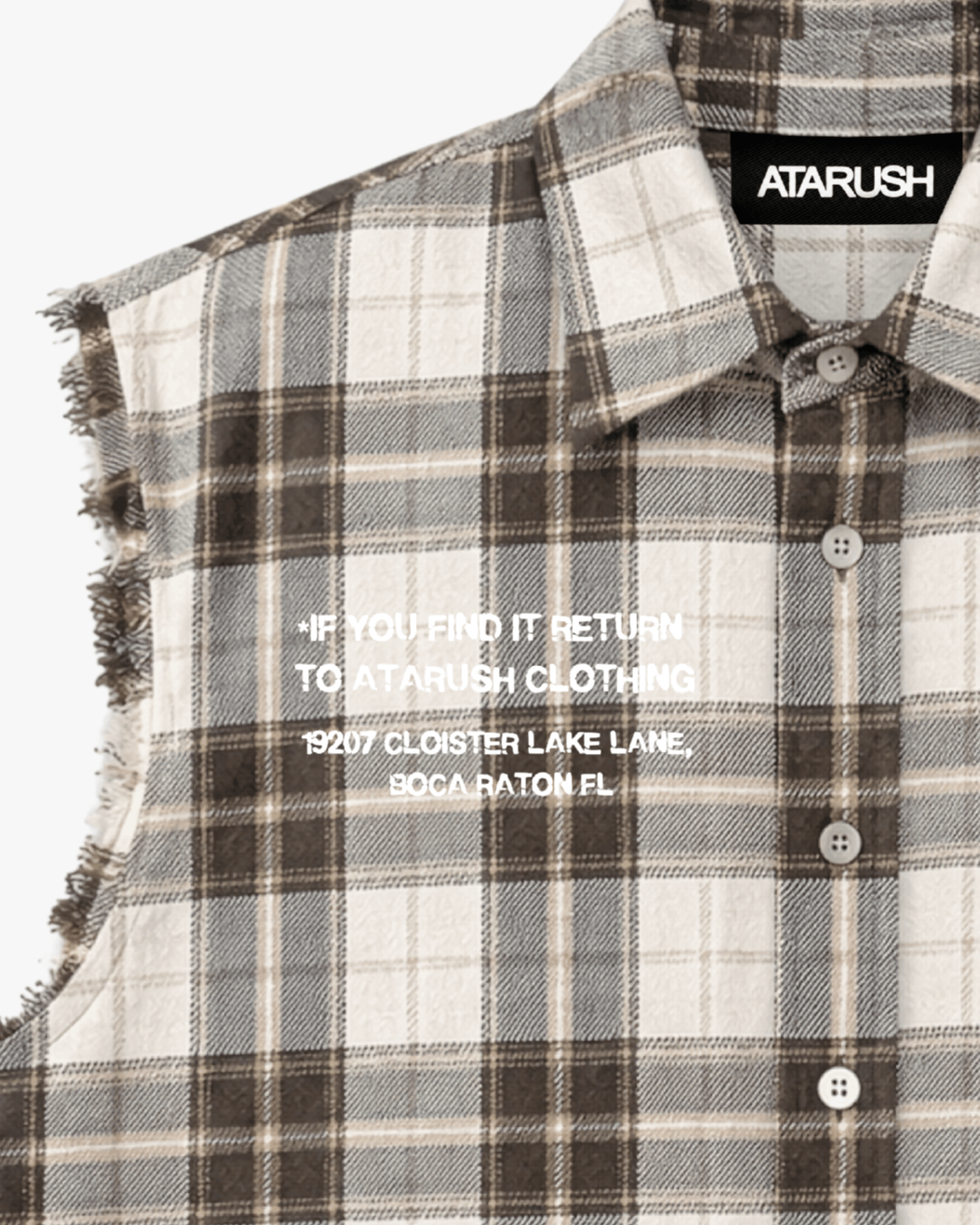 Members Only Sleeveless Flannel — Cream