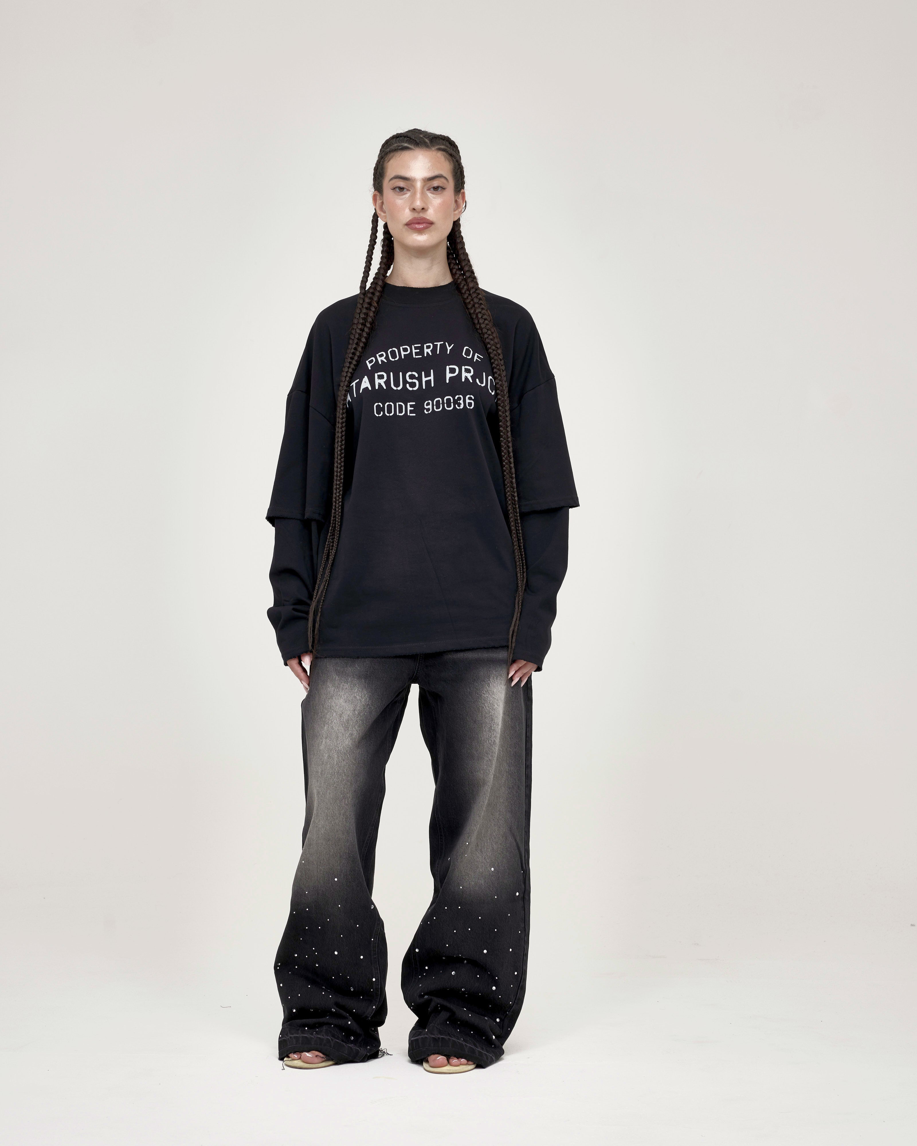 Code Longsleeve — Washed Black
