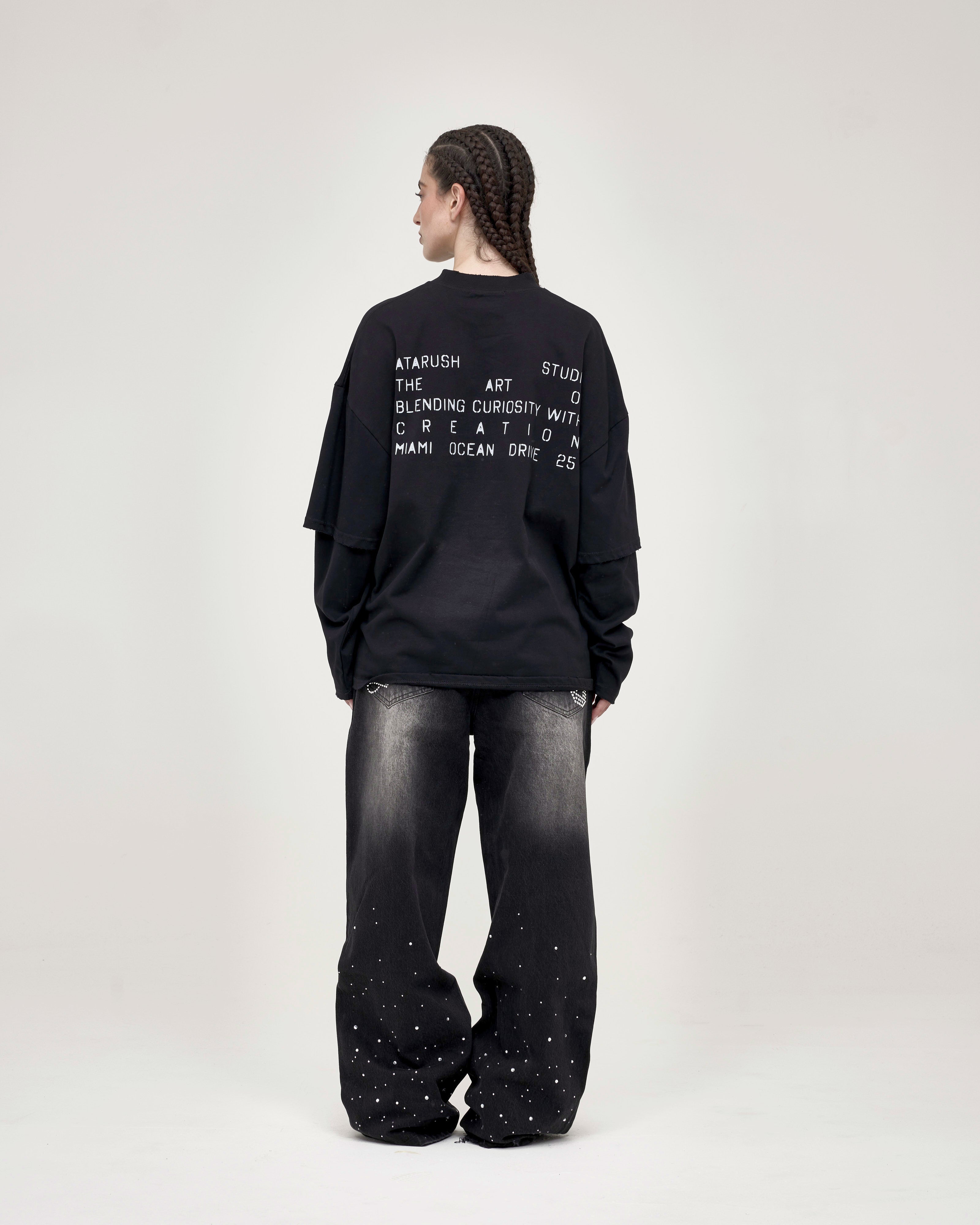 Code Longsleeve — Washed Black