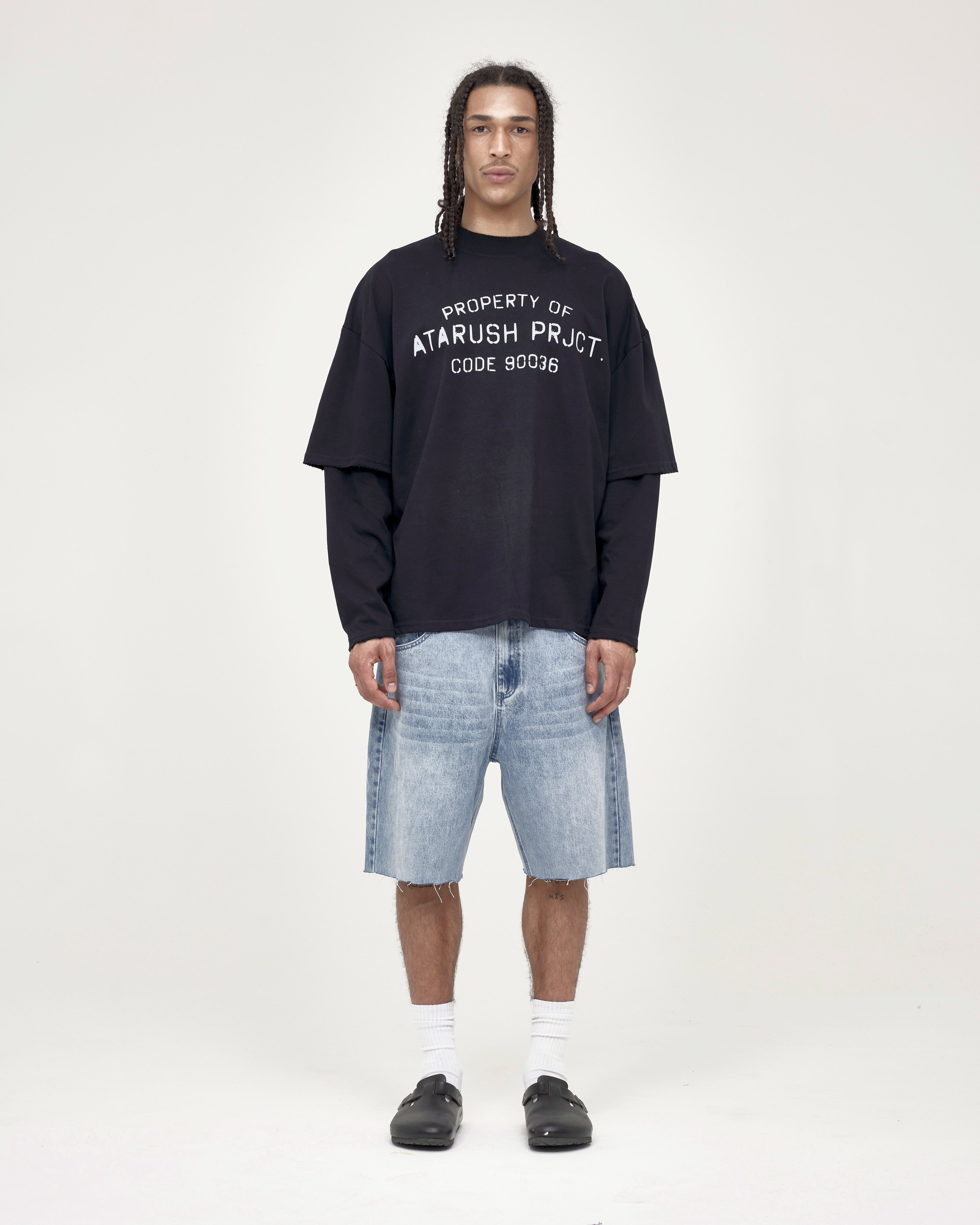 Code Longsleeve — Washed Black