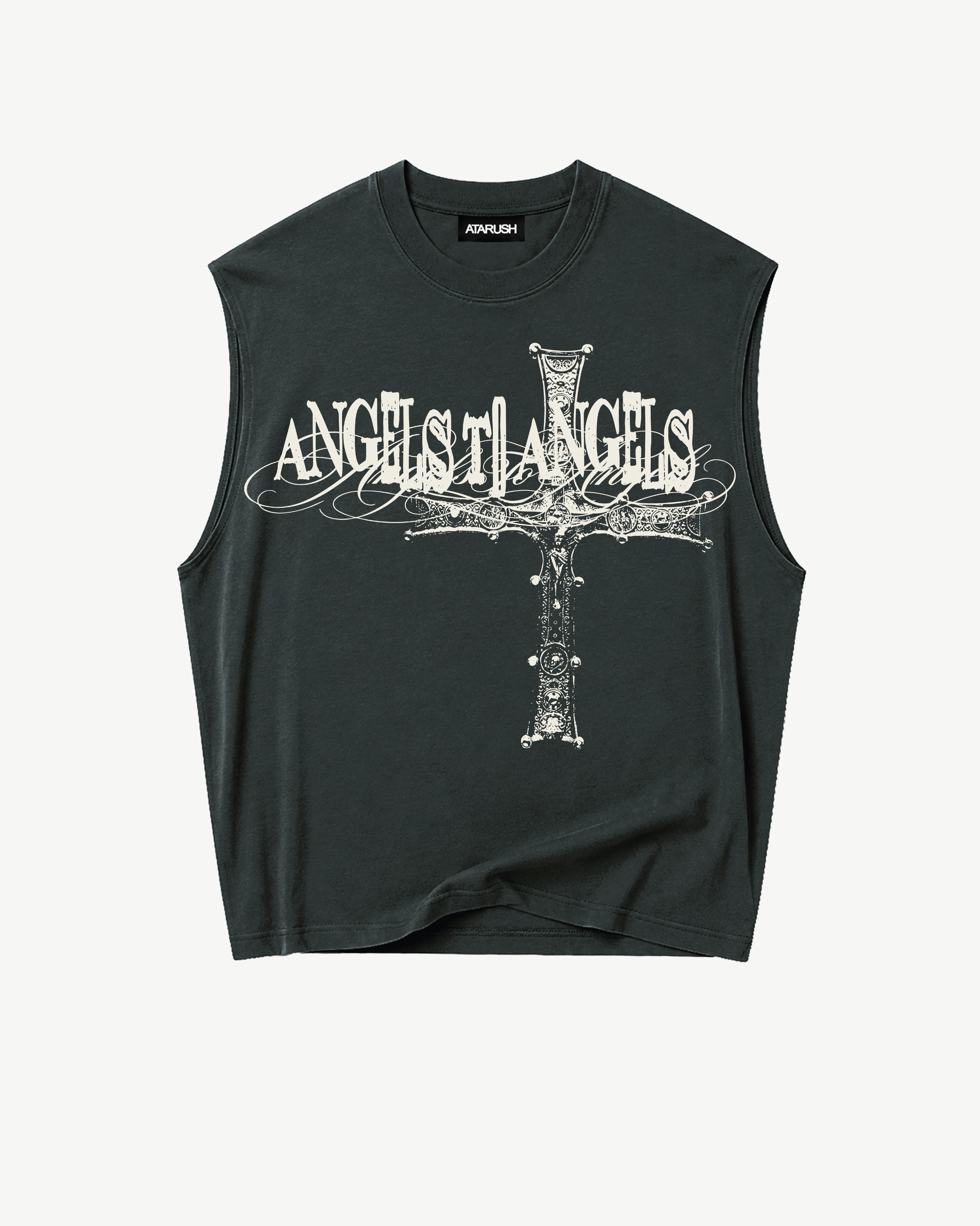 ATARUSH Faith Tank in Vintage Lead, back — clean, no print